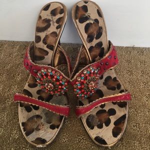 Giuseppe Zanotti Red and Leopard Print Heels